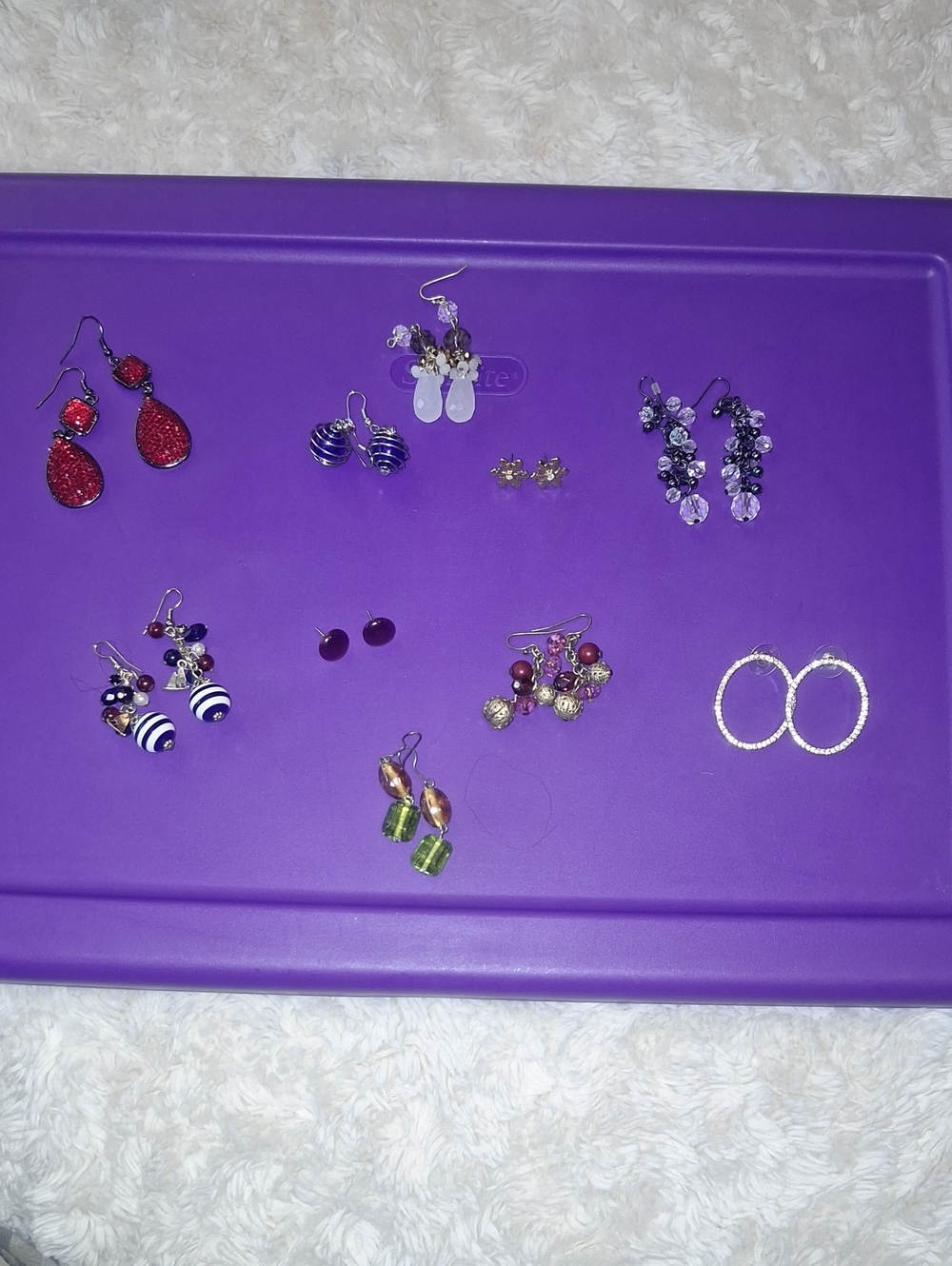 Assorted Earrings in Purple & Red